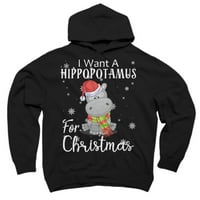 Božićni crni grafički pulover Hoodie - Dizajn od strane ljudi s