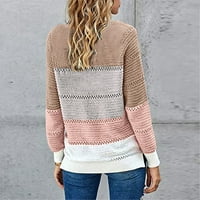 Kpoplk Womens V džemper na vratu Večer sa dugim rukavima SIDE SLIT LOASS Knit pulover Jumper Pink, 3xl