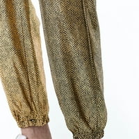 Elaililye modni muški casual hlače vrećaste čipke elastične hlače zlatne tiskane staklene hlače nacrtavajuće