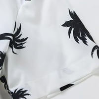 Muške havajske majice velike i visoke tropsko dugme za tropsko otisak niz kratki rukav ovratnik za ukras TOP bluza modna plaža za odmor majice bijela m
