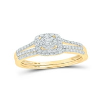 Zlatna zvjezdica 10kt Žuto zlato okruglo Diamond Split-Shank Bridal Wedding Ring Band Set CTTW