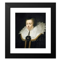 Jan Anthonisz van Ravesteyn Crni moderni uokvireni muzej umjetnički print naslovljen - Polu-portret