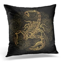 Bijeli škorpion Scorpion tetovaže ukrašeno zlato na crno znaku horoskop horoskopsko jastučni jastučni