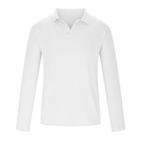 Uorcsa Club Solid Boja dugih rukava pulover rever, ležerne majice
