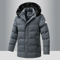 SNGXGN muški kasutni otvori jakna tople jakne debeli kaputi jakne za muškarce, siva, veličina XL