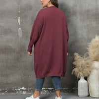 Ženski kardigani lagani srednje dužine Pleteni džemper Dizajn srca Dvostruki džepni rukav Cardigan Women