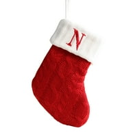 Božićne čarape Vintage Style Tkanje pisnog tkanja Pismo Ispis kamin Xmas Tree Viseći čarape za poklon