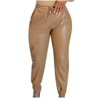 Oalirro elastična manžetna Capri hlače Ženske kakirane pantalone za žene za žene XL