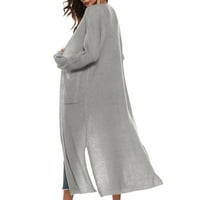 Ženski plus veličine kaputi i jakne jesen jesen zimski kaputi modni casunski gumb čvrsta boja Veliki