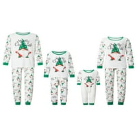 MA & Baby Christmas Pajamas Porodični podudaranje PJS set Santa Claus Ispis pulover s dugim rukavima
