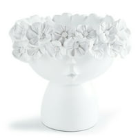 Rnemite-amo lica, bijela keramička vaza za lice za dekor, keramička ženska oblika vaza, moderna skulptura