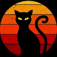 Vintage Retro zalazak sunca Halloween Black Cat i Muške crne grafičke tenkove - Dizajn od strane ljudi