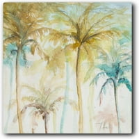 Vodeni palmi u plavoj II galeriji zamotao istegnuto platno