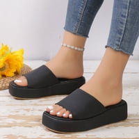 DMQupv ženske slajdesane sandale slatke casual otvorena platforma na otvorenom ravne cipele za plažu