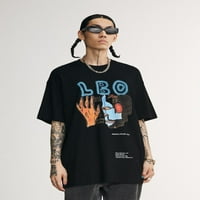 Niepce Inc Streetwear Moderna umjetnička djela urbani kratki rukovi TEE Crn Muška grafička majica
