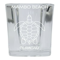 Malibu Surfrider Beach California Suvenir Square Staklo Glass Laser Etched kornjača Dizajn