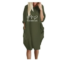 Haljine za plažu za žensku posadu vrat Ležerne prilike, ležerna haljina zelena xxl