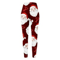 Ženske nogavice Božićne tiskane pantalone Udobne struke Slackks XXL
