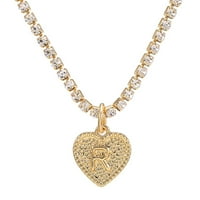 Hanxiulin Fashion English Pisma breskva ogrlica od srca Ženski ljubavni privezak lanac