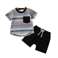 Realhomelove Toddler Baby Boy odjeća s kratkim rukavima TOP Boys Shorts Slatka ljetna odjeća Set 0-3t