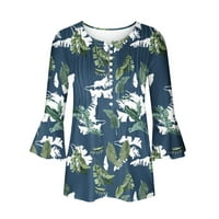 Dame vrhovi cvjetni ispis V-izrez kratkih rukava T-majice Bluze za žene XL