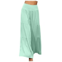 Feterrnal ženske pantalone za spajanje u boji casual širokog nogu Hlače visoke struine posteljine za