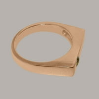 Britanci napravio 9K ružičasto zlato prirodni peridot muški prsten za mins - Opcije veličine - veličine