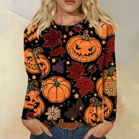 Halloween majice za žene Ženske modne modne ženske modne Ležerne prilike za Halloween Print Okrugli