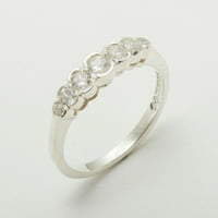 Britanci izrađeni sterling srebrnim prirodnim dijamantnim ženskim ženskim prstenom - veličine opcija