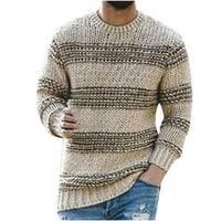 Uorcsa komforan okrugli vrat Čvrsto modni rukav s rukavskim pulover muški džemperi Khaki