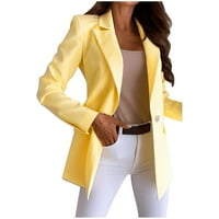 Dame Casual Solid Single gumb Revel Dugi rukav Slim odijelo za temperament Blazers kaput za žene