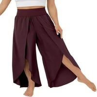 Luxplum žene joga hlače elastične struke široke hlače za noge solidne boje palazza pantalone labavi