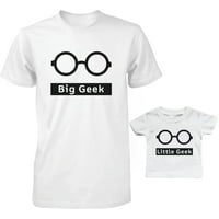 Veliki geek i mali geek tata i majice koje odgovaraju majicama
