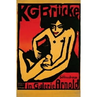 Ernst Ludwig Kirchner Black Ornate Wood uokviren dvostruki matted muzej umjetnosti pod nazivom: poster