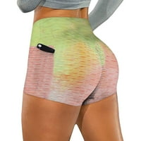 Ženski naborani džepovi Tie-Dye Stretch Trken Fitness Biciklističke hlače Yoga Hlače