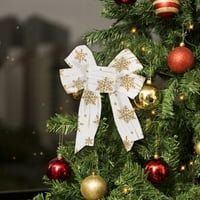 Božićni ukrasi snježne pahulje Glitter saten žičana vrpca bjelokosti sa zlatnim uzorkom i metalnim ivicama