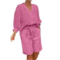 Lounge BabySbule za žene čišćenje Žensko ljeto odijelo Stilsko pune boje Hlače duge rukave Ležerne prilike