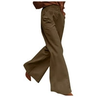 Radne pantalone za žene Visoke struke Pojedinačne hlače za noge uredske poslovne hlače haljine s džepovima