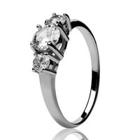 Wedding prsten pasijansa - Titanijumski vjenčani prsten - bijeli CZ prsten - Prsten za pasijans - Angažovanje,