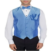 Muški čvrsti haljini prsluk kravata BABY Blue - nebo za tuxedo i odijelo