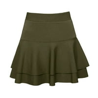 Qazqa Ladys elastične sigurnosne hlače visokog struka Suknja Čvrsta ležerna dvoslojna osnovna suknja