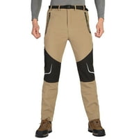Muške casual tople čvrste vjetrootrne hlače sa kaišnim plišanim spajanjem džepnih hlača pantalone Napomena
