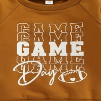 Nogometna sezona Baby Girl Boy odjeća Igra Dan CrewNeck Duks pulover vrhovi od novorođenih novorođenčadi