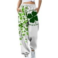 Idoravanske ženske pantalone za ženske veličine Svetog Patrickovog dana ženske modne ležerne štampe