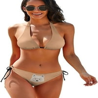 Samoyed Women Halter String Triangle Bikini setovi dva seksi kupaći kostimi