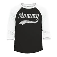 Shop4ever Muška mama klasična bejzbol za bejzbol majica Mala crno bijela