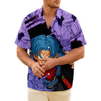 Anime Dragon kuglice za muškarce dolje, ležerne ljetne lagane odmore u obilare obične h majice košulje