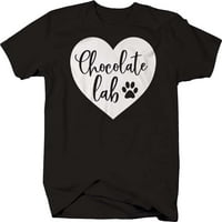 Čokoladna laboratorijska šapa za srce Print Love Pas Share majica Srednja tamno siva
