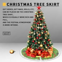 Biventing Store božićna suknja, velika luksuzna suknja od drvene suknje za plišanu drveću suknja za Xmas Dekoraciju stabla