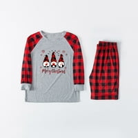 Buigttklop Božićni roditelj-Dječja odjeća, roditelj-dijete topli božićni set tiskani kućni trošak pidžama